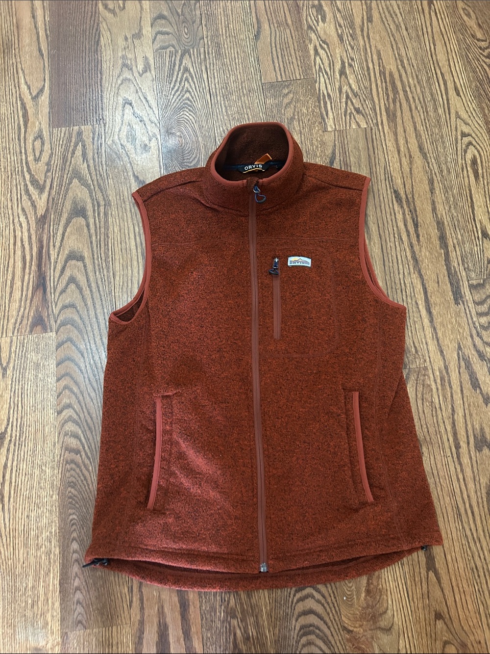 Orvis Men's Rust Zip-Up Fleece Vest